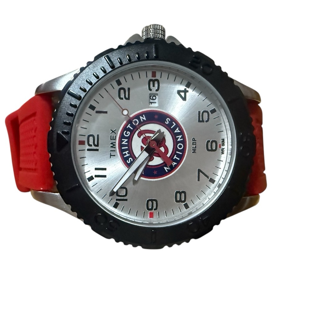 Timex Red and Black Swim Watch with Sporty Bezel Washington Nationals.